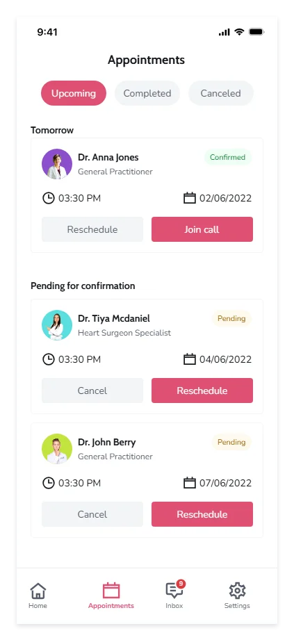 Scheduled Appointments